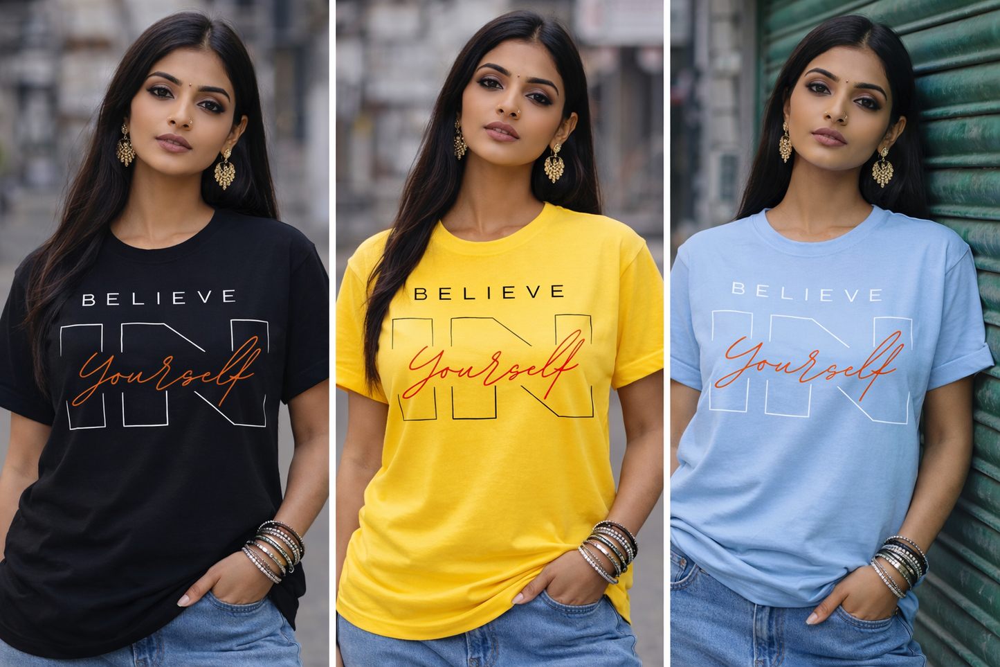 Believe Yourself Printed T-Shirt for Women