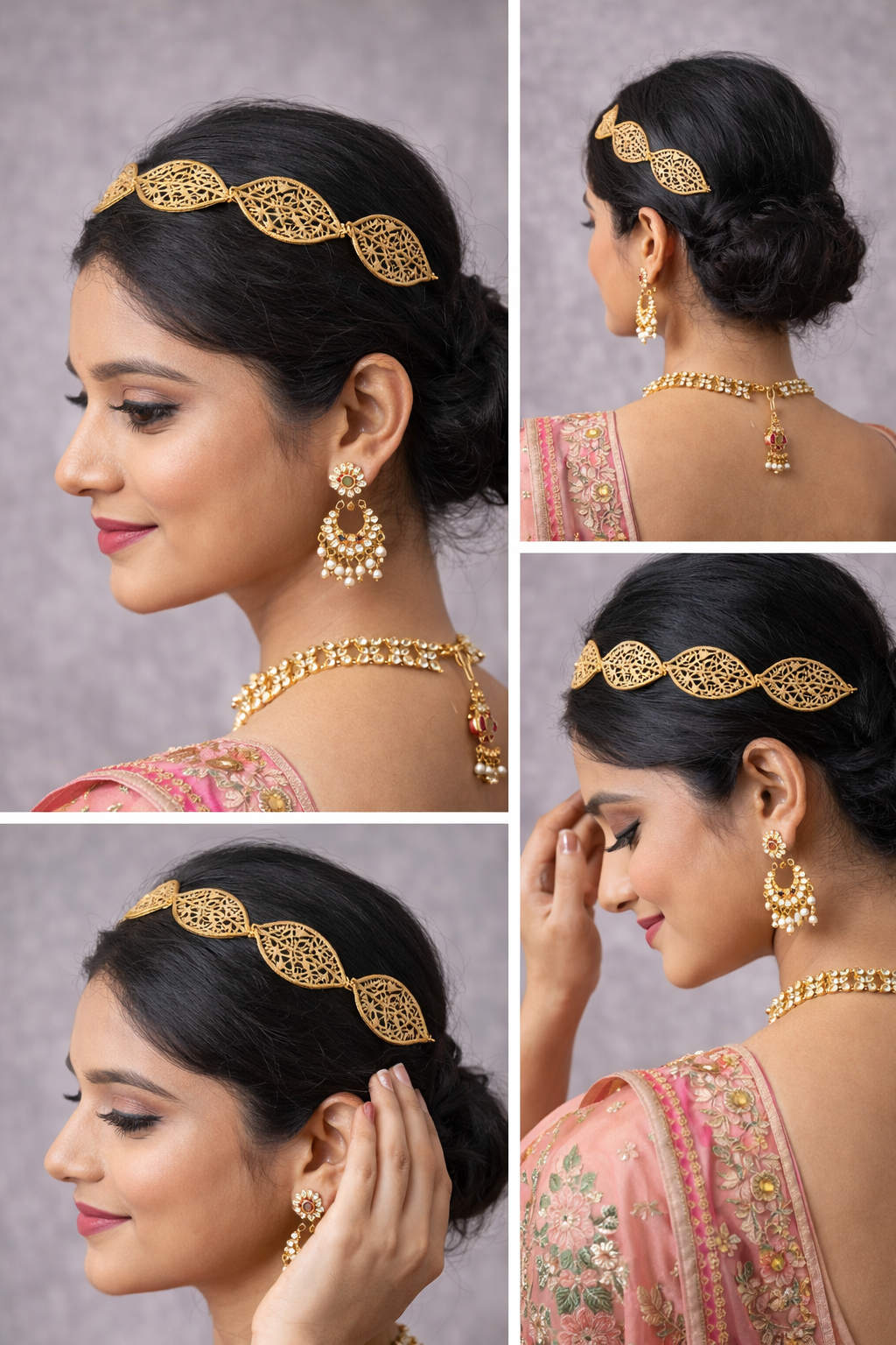 Gold Filigree Leaf Bridal Headband