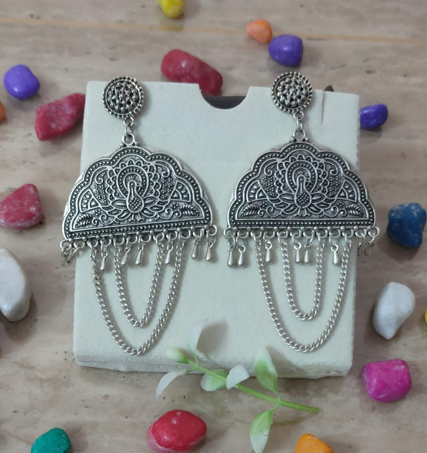 Earrings with Chain Tassels