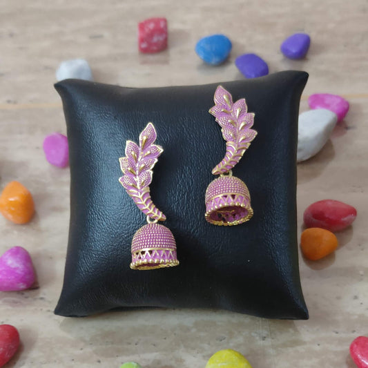 Meenakari Leaf Design Earrings