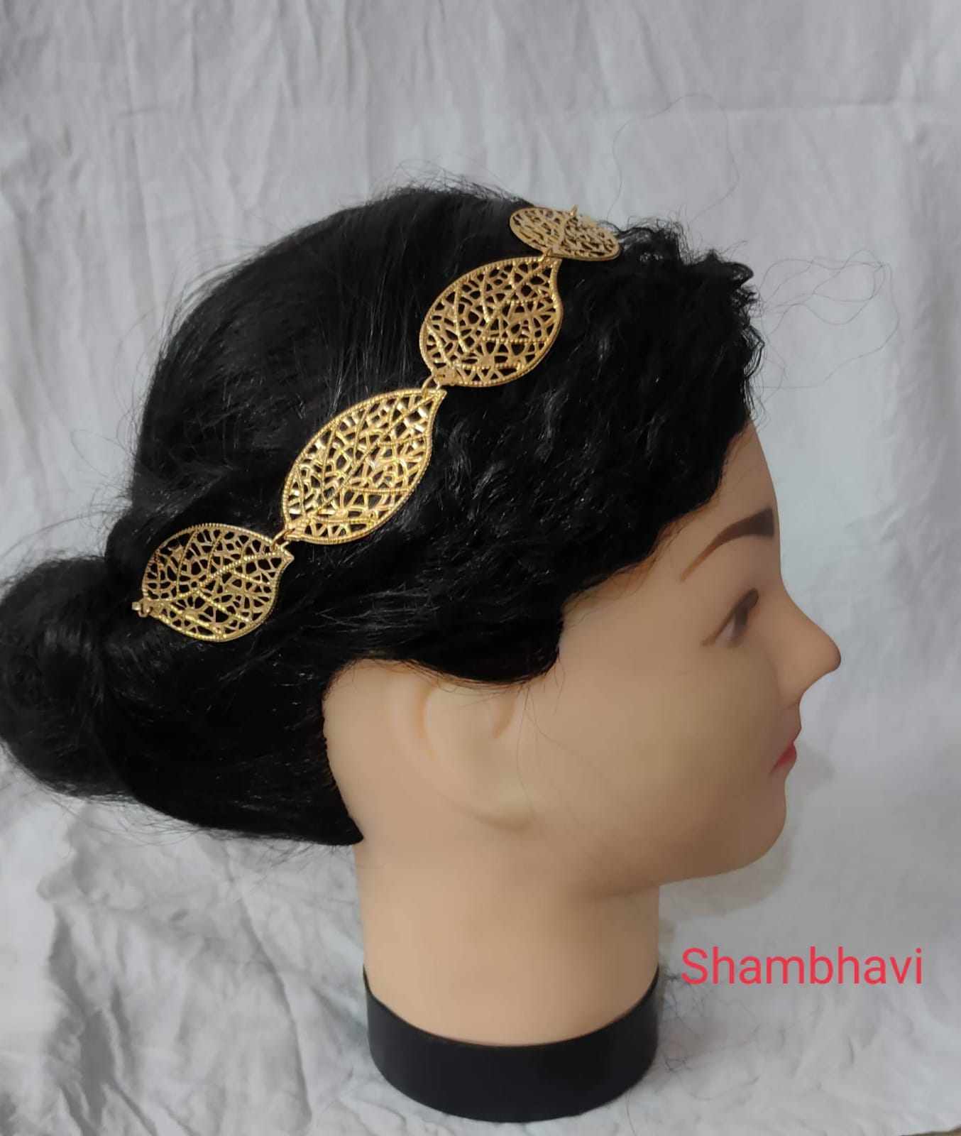 Gold Filigree Leaf Bridal Headband